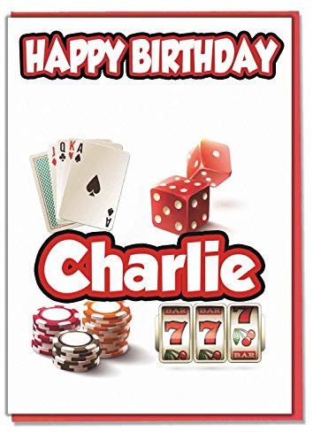 AK Giftshop Geburtstagskarte für Glücksspiel-Casinospiele, personalisierbar