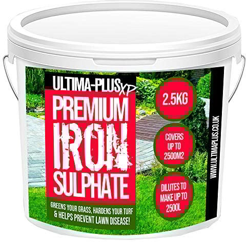 Ultima-Plus XP Premium Iron Sulphate - Greens Grass and Hardens Turf for Healthier Lawns & Helps to Prevent Lawn Disease - Makes up to 2500L When Diluted & Covers up to 2500m2 (2.5 kg)