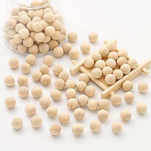 DAHI 200pcs Holzkugeln holz kugeln - holzperlen Bastelperlen für DIY Schmuck Zubehör (14mm)