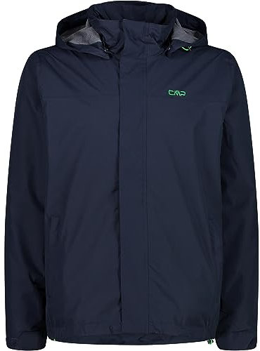 CMP - Herrenjacke mit Kapuze und Druckknöpfen, Schwarz Blau, 52