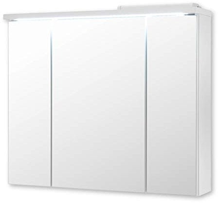 Stella Trading POOL Miroir salle de bain avec lumière LED en blanc - armoire de toilette moderne avec beaucoup d'espace de rangement - 80 x 69 x 20 cm