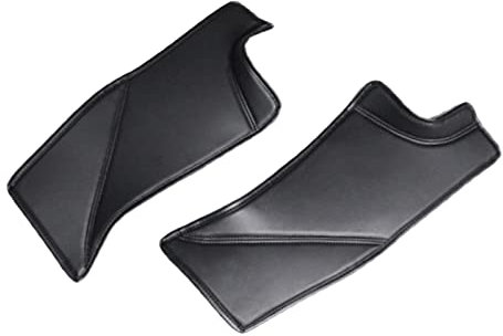 MERIGLARE 2Pcs Car PU Leather Rear Door Sill Protector Anti Kick Pad Trim Fit for Tesla Model Y, Small Dust Can be Wiped with Towel