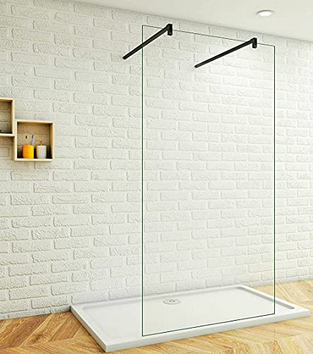 Acezanble Duschabtrennung 130x200cm Duschwand Walk In Dusche 8mm NANO Echtglas Schwarz