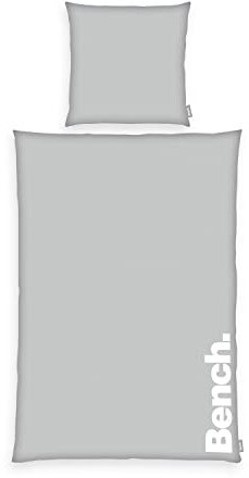 Bench Bettwäsche-Set, Urban Grey, Kopfkissenbezug ca. 80x80 cm, Bettbezug ca. 135x200 cm, Mit leichtläufigem Markenreißverschluss, 100 % Baumwolle, Farbe: Grau/Weiß, Art.Nr.: 4412601050