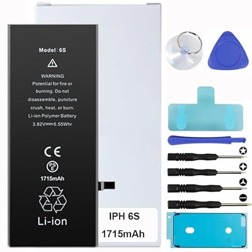 Battery Kit for iPhones Includes Waterproof Sticker, Battery Stickers, MAGNETIC Tools【12 Month Warranty】 (iPhone 6S)