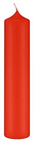 Altarkerzen (10% BW Anteil) (Bienenwachs Kerzen Paprika Hell-Rot 250 x Ø 100 mm, 4 Stück, Kerzen mit Dornbohrung in RAL Kerzengüte Qualität