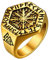 FaithHeart goldener Wikinger Vegvisir Ring in Umfang 64.6mm Wikinger Amulett Siegelring mit Rune Symbol Partnerring Freundschaftsring für Paar Pärchen
