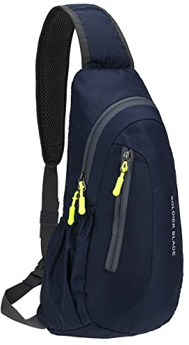 PivotWing Sling Bag Brusttasche Herren Kleiner Rucksack Damen Shoulder Crossbody Crossover Bag Mini Rucksack Klein Schultertasche Brust Tasche Rucksäcke Sporttasche Umhängetaschen Crossbag Marine