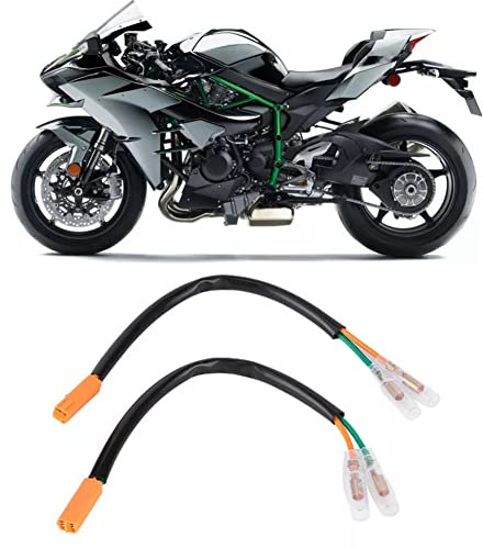 Wooauto LED Blinker Adapterkabel Stecker,2Stück Blinker Adapter 12V Motorrad Blinker Stecker kompatibel mit Ninja Z125 Z250 Z300 Z650 Z900 Motorrad LED Blinker Adapter Kabel Stecker,19,5cm,Schwarz