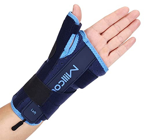 Willcom Daumen Handgelenkschiene mit Metallschiene Stabilisator, Handgelenkstütze Zur Linderung von Tendinitis, Arthritis, Karpaltunnel, Schmerzen im Entzündung für Männer Frauen (L, Linke)