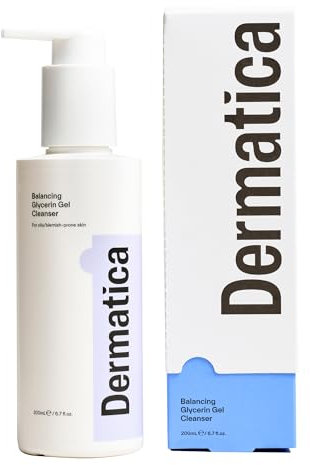 Dermatica Anti-Breakout Balancing Glycerin Gel Cleanser | Suitable for Acne Treatments I Clarifying Daily Cleanser for Removing Makeup | For Oily, Acne, Blemish-Prone Skin (200ml)