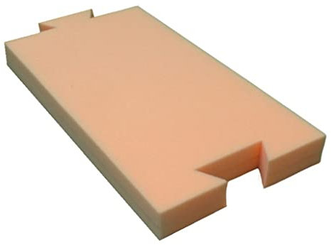 Schaumstoffplatten für Bierbank – 2er Set (je 45x23x2,5 cm, gesamt 90 cm) – Polster für Bierzeltgarnitur, individuell erweiterbar, Farbe Natur