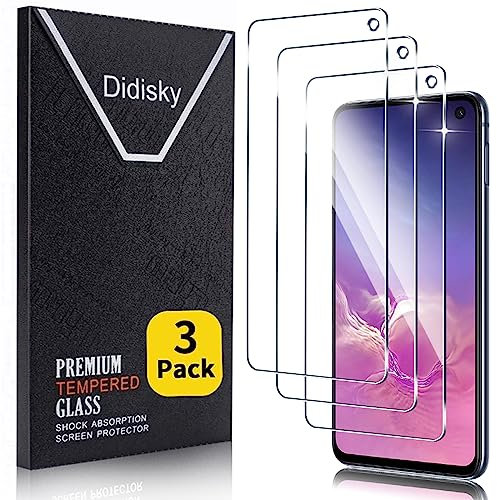 Didisky Lot de 3 Protecteur Verre Trempé pour Samsung Galaxy S10e, Film Protection écran, dureté 9H, Pas de Bulles, Haute définition