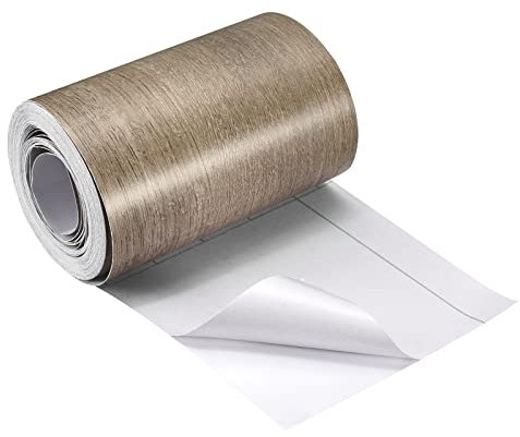 sourcing map Wood Grain Tape, 3.94 x33 Ft Wall Paper Border Sticker Self-Adhesive Wood Grain Repair Patch for Wall Corner Table Door Sofa Furniture Home Decor (Grey)