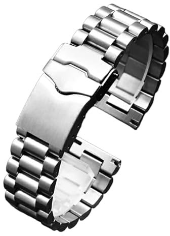 London Craftwork 20 mm / 22 mm Edelstahl-Sportarmband für Tag Heuer Uhren Faltschließe, 20 mm, Edelstahl