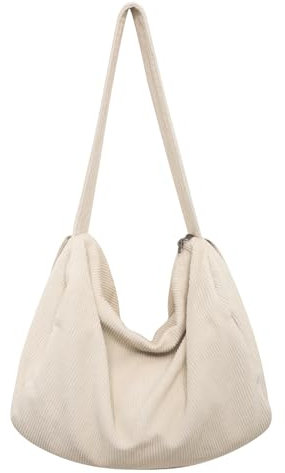 X SIM FITNESSX Unisex Cord Tasche Umhängetasche groß Schultertasche Damen Shopper Tasche crossbody bag uni tasche Stofftasche für Alltag/Büro/Schule/Reisen