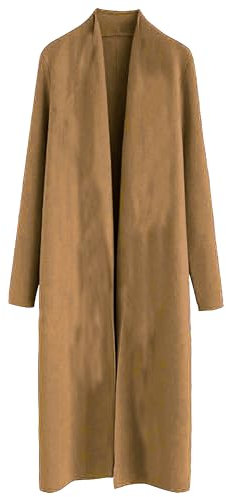 Womens Ladies Italian Long Coat Waterfall Duster Cardigan Jacket Size extra large 16,18 Color Camel
