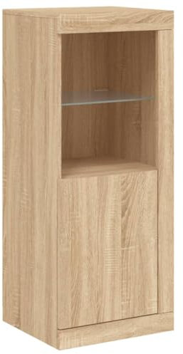 vidaXL Sideboard, Kommode mit viel Stauraum, Highboard Schrank mit LED-Leuchten, Anrichte Beistellschrank Standschrank, Modern, Sonoma-Eiche