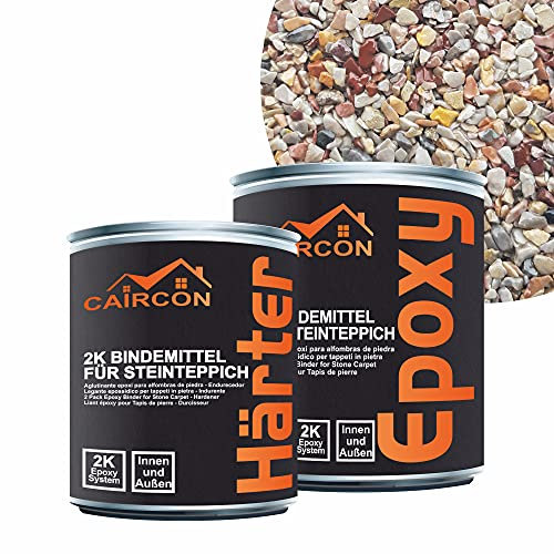 Steinteppich Set Epoxidharz Bindemittel Marmorkies 25Kg Bunt - Arabescato Orobico 1-4mm