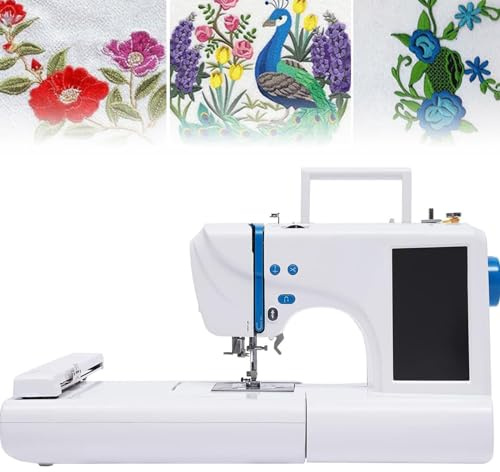 PixCy Macchina da Ricamo Computerizzata per Abbigliamento, 4 X 9,2 di Grandi Dimensioni di Ricamo, Touchscreen LCD da 7 '' per Uso Domestico, Macchina da Cucito Automatico