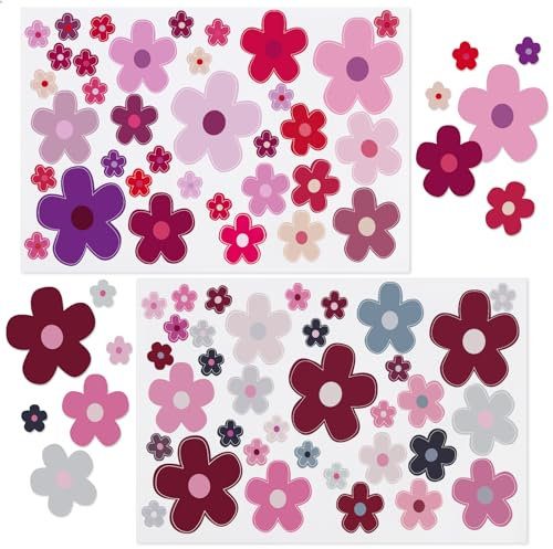 RISF 210 Blumen Aufkleber Set, Fahrrad Aufkleber, Aufkleber Bobbycar, Aufkleber Blumen, Wasserfeste Sticker Outdoor, Fahrrad Sticker für Küchen, Bäder, Autos, Koffer, Laptops