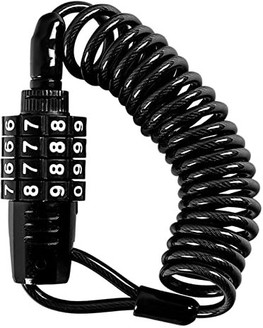Candado portátil con combinación de 4 dígitos antirrobo, bloqueo de cable de seguridad para cascos, equipajes, mochilas, barra de bloqueo de cable antirrobo