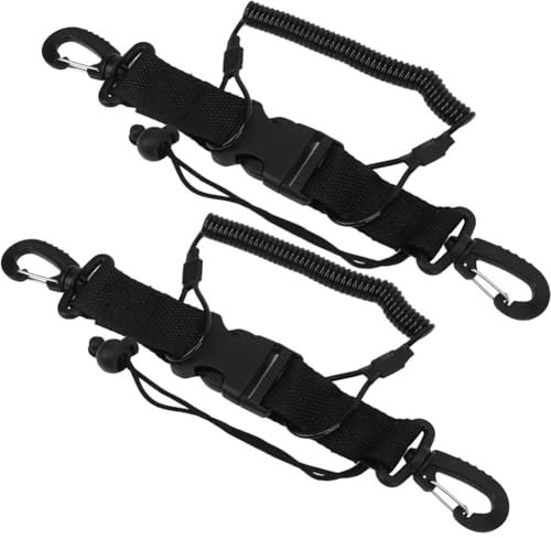 PAIKIUU Tauch Umhängeband mit Tauch Clips, 2er-Pack Tauch-Handschlaufen, Tauch-Spiralkabel, einziehbare Federschnur, Tauchzubehör mit Karabiner-Schnellverschluss für Kameras und Tauchlampen