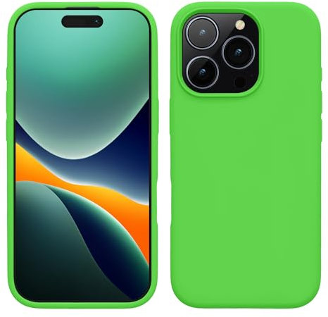kwmobile Case Compatible with Apple iPhone 16 Pro Case - TPU Silicone Phone Cover with Soft Finish - Lime Green