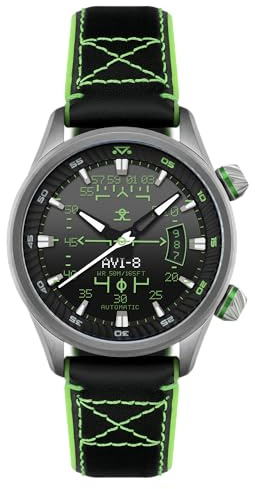 AVI-8 Hawker Harrier HUD Automatikuhr für Herren, 44 mm, mit Gummi-/Lederband, AV-4117