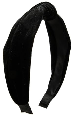 Alpenflüstern Trachten-Samt-Haarreif Knoten - Damen Haarschmuck, Haarband rutschfest fürs Dirndl (schwarz) ADV153