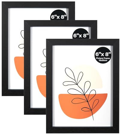 KAIWIN Bilderrahmen 15 x 20 cm 3er-Set, Fotorahmen mit Acrylglas, Horizontal oder Vertikal für Wandbehänge oder Tischdekoration, Schwarz