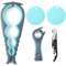 FHISKUNYU – Set 5-in-1 Multifunzione ​Apribottiglie ​Apriscatole Manuale ​Apribarattoli – Kit Apertura Barattoli e Bottiglie con Impugnatura Antiscivolo (Azzurro Chiaro)
