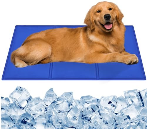 CIOXSOIO Kühlmatte für Hunde 90 x 50cm, Selbstkühlend Kühldecke Hund, Sicher Nicht-Giftiges Gel, Kühlkissen Hundematte für Hunde und Katzen, Hund Kühlmatte für Sommer Zuhause Unterwegs Auto