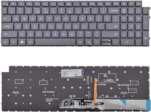 Tastiera grigia con layout americano compatibile con tastiera Dell Inspiron 15 3510 3511 3515 5510 5515 5518, inspiron 16 7610