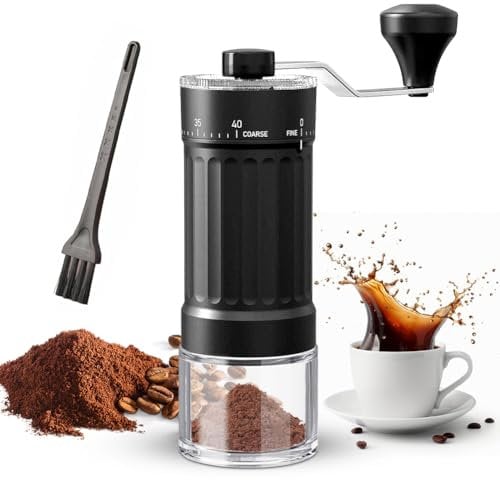 Manual Coffee Grinder, Manual Coffee Grinder with High-Precision Ceramic Cone Grinder, with 40 Adjustable Levels, 30 g Capacity, for Aeropress, Espresso, Pour Over, French Press and Mocha Jug