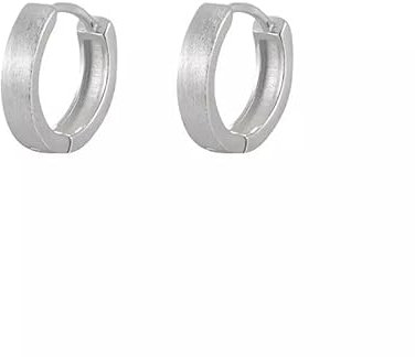 Creolen Damen 925 Silber Matt – Kleine Silber Ohrringe 10-13-15 mm – Runde Klappcreolen Minimalistisch & Zeitlos (13 mm)