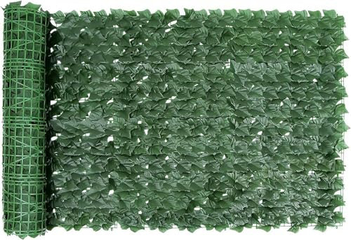 Artificial Ivy Fence Screening, 3m x 0.5 m Artificial Hedge Screening, Privacy Fence Screen, Artificial Trellis Screening with 20 Replacement Tie-Ties for Garden Balcony Outdoor Decor