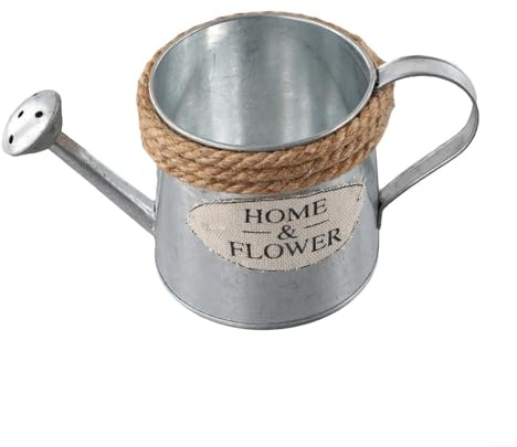 Oniissy Rustic Metal Watering Can Flower Pot Decorative Vintage Iron Sprinkler Bucket Container Plant Vase Garden Decor, Photo Props 9x8.5cm(Posters)