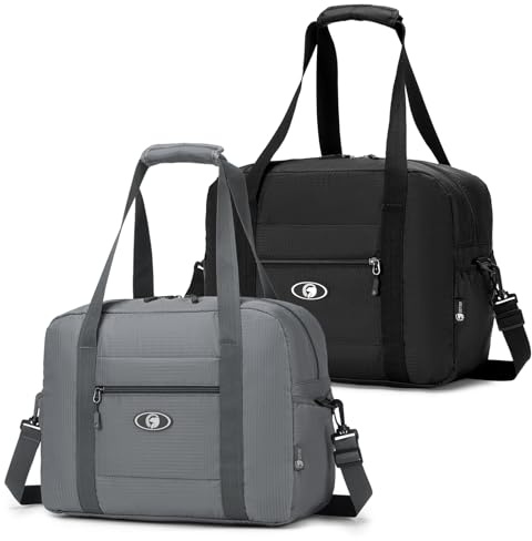 SPAHER 2X Handgepäck Tasche 40x30x15 British Airways Faltbare Reisetasche Flugzeug Klein 20L Weekender Damen Herren Travel Duffle Bag Sporttasche Schwimmtasche Carry On Luggage Bag