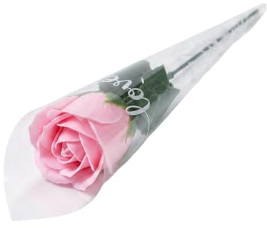 FAIRY BOUTIQUE Artificial Flowers Roses – Premium Long Stem Fake Flowers for Vase, Graves & Wedding Bouquet – Realistic Faux Rose for Indoor Home or Romantic Valentine’s Gift – Baby Pink, 1 Piece