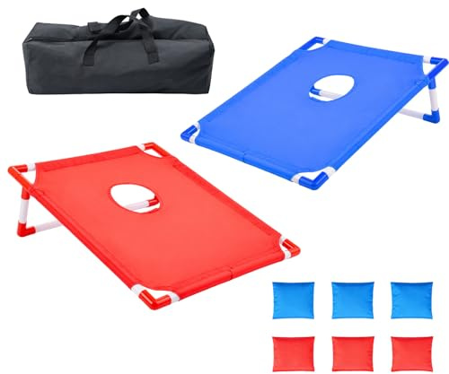 LN Cozy CORNE Cornhole Game Set, Portable Bean Bag Toss Game with 6 Bean Bags & Carry Bag, Waterproof PVC Frame Outdoor Party Games, Indoor/Backyard/Lawn/Beach Toys