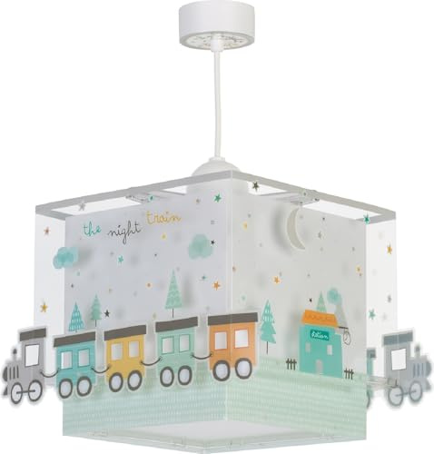 Dalber Kinder Pendelleuchte Zug Farben trainieren The Night 63532M | Hängelampe; Deckenleuchte; Kinderzimmer; E27 - 1 x 15W
