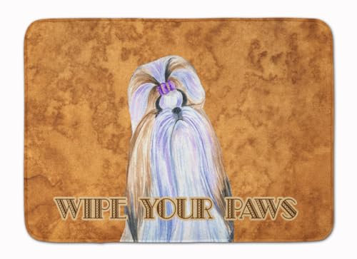 Caroline's Treasures Shih Tzu Wipe Your Paws Floor Mat, Multi Color, 19 x 27