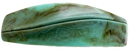 1Stk Patentspange oval welle 9,7x3,7 cm in türkis - Made in Germany - WeLoveBeads
