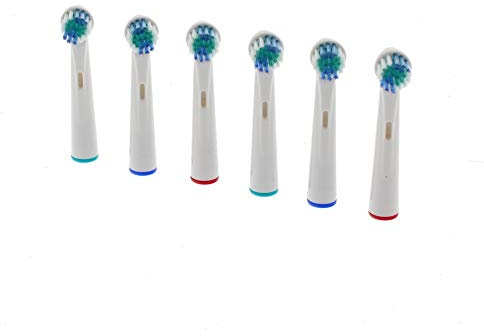 Scanpart Aufsteckbürsten, Zahnbürsten mit Farbringen zur optimalen Zahnreinigung, 6 Stück, Weiß