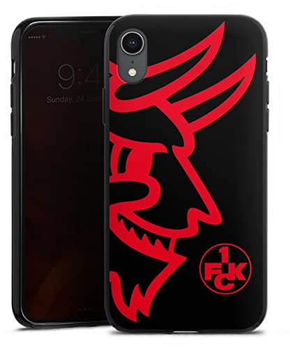 Silikon Hülle kompatibel mit Apple iPhone Xr Case schwarz Handyhülle 1. FC Kaiserslautern Logo Offizielles Lizenzprodukt
