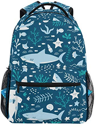 Süße Freude Gänseblümchen Hai Schulter Rucksack Bookbag für Teen Jungen Mädchen Kinderrucksack Laptop Büchertasche Rucksäcke