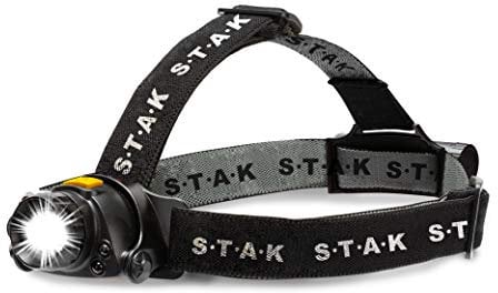 Stak LED-Stirnlampe, wiederaufladbar, Akku 2200 mAh, Stirnlampe IPX4, Bewegungsmelder, 900 Lumen, 5 Stunden Laufzeit, Angeln, Camping, Baustelle, Schwarz