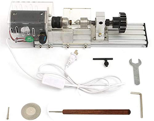 Tools Electrical Tools, 350W Mini Lathe Machine Woodworking DIY Lathe Set with Power Adapter Drill Chuck