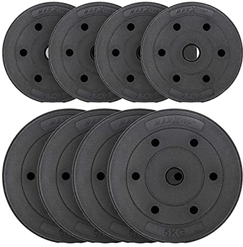 MAXXIVA Hantelscheiben-Set Zement 30 kg 8 Ersatzgewichte für Muskelaufbau Krafttraining Fitness-Zubehör Gewichtheben